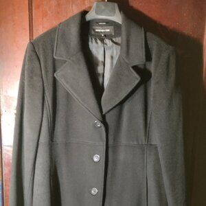 Jones New York Single Classic Dress Coat Mid Length Wool Blend Size 16 Black